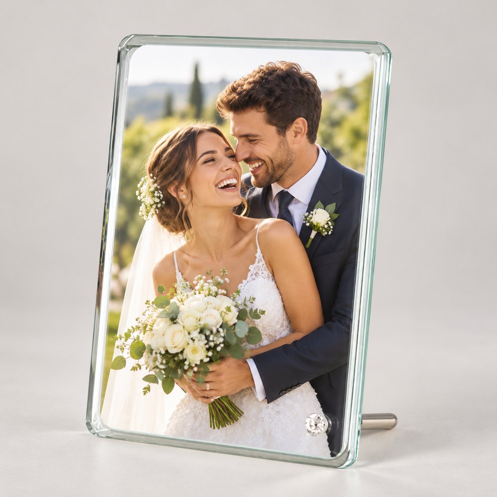 Стъклена фоторамка - 18х23 см (N31) с ваша снимка